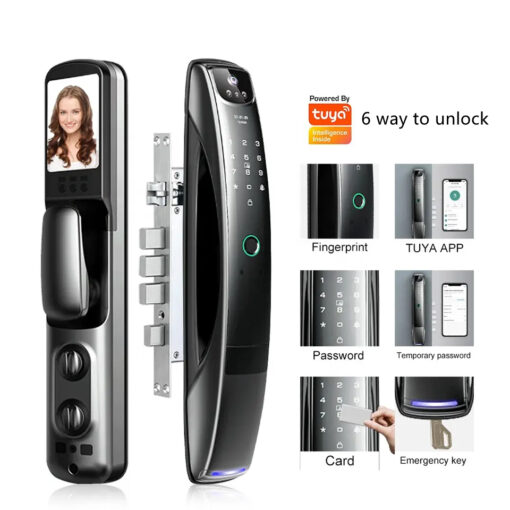 Elock ES266D – Biometric Smart Lock for Wooden Doors with 3D Face Recognition, Fingerprint, WiFi App & Camera - Image 3